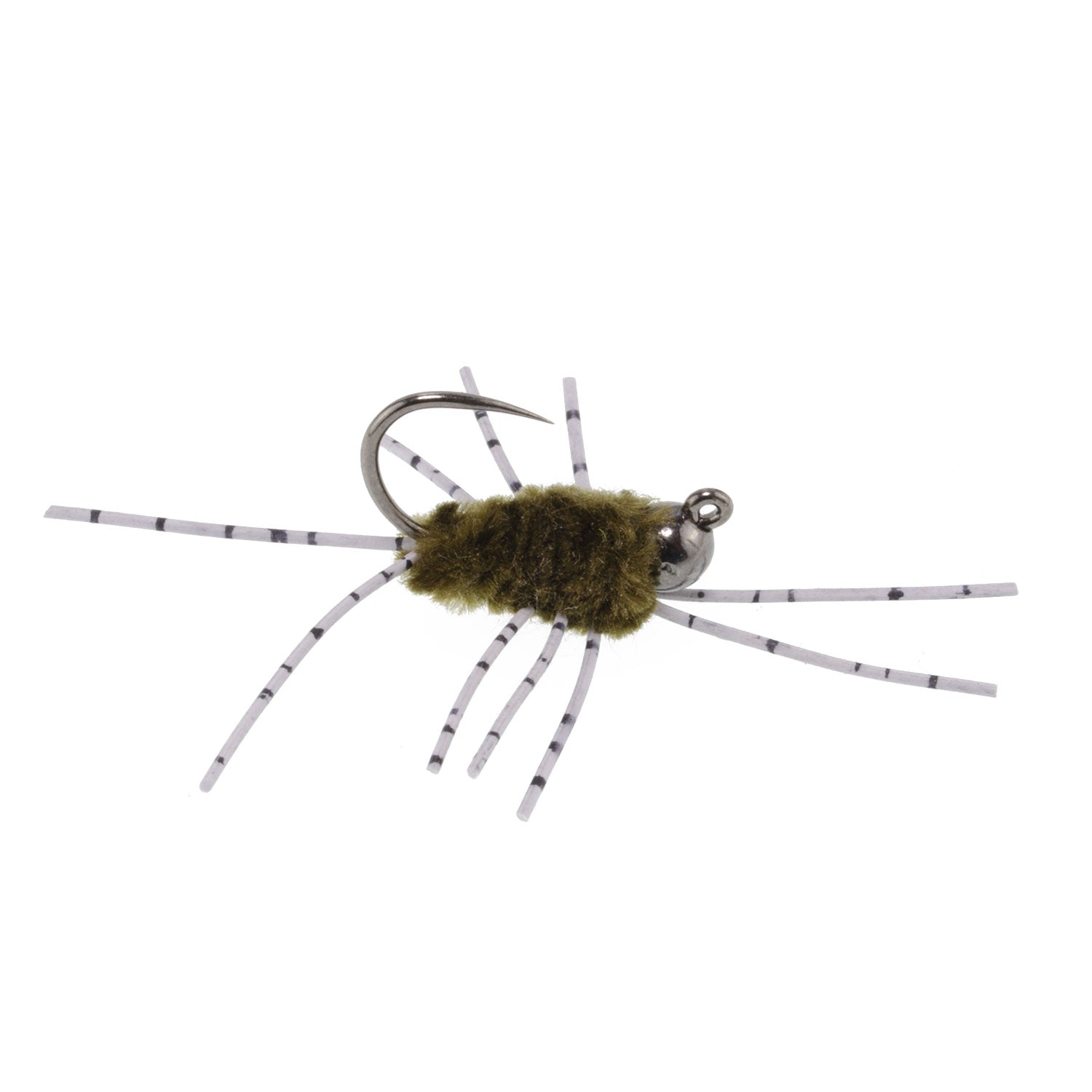 Premium Tungsten Bead Barbless Pat's Barred Rubber Legs Euro Nymphs - 12 Pack Size 6 - Korvel