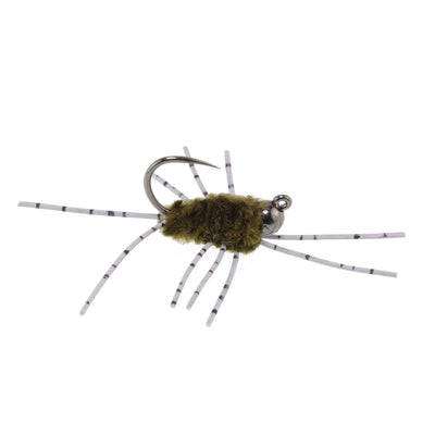 Premium Tungsten Bead Barbless Pat's Barred Rubber Legs Euro Nymphs - Set of 6 Size 6 Flies - Korvel