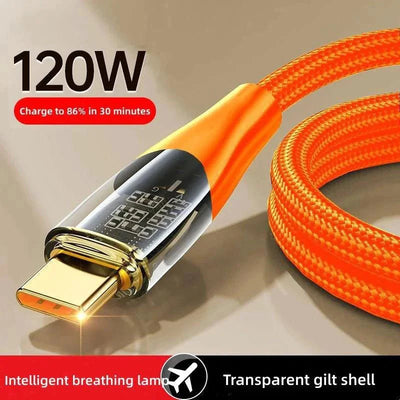 120W USB to Type-C Cable for Fast Charging & Data Transfer