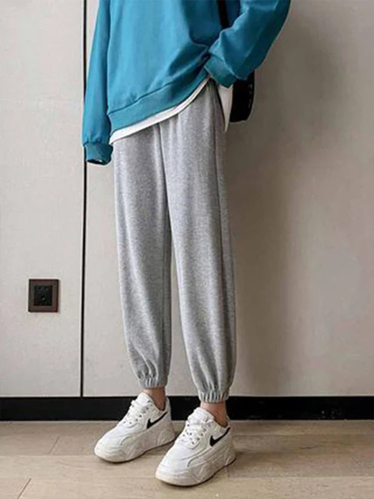 Pantalones de chándal harem lujosos y cómodos con cordón