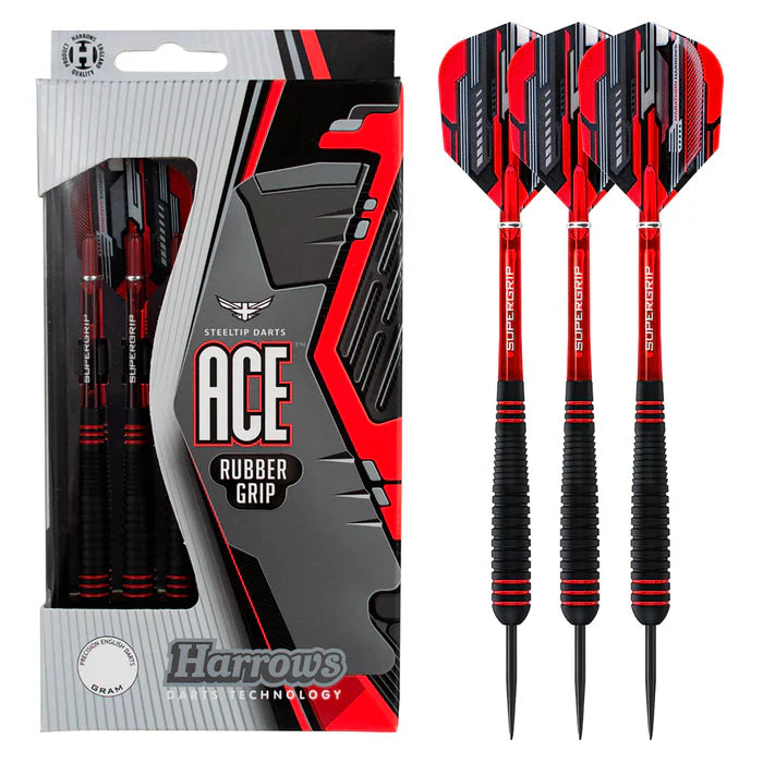 Harrows Ace Rubber Grip Steel Tip Darts - Korvel