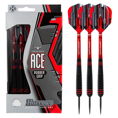 Harrows Ace Rubber Grip Steel Tip Darts - Korvel