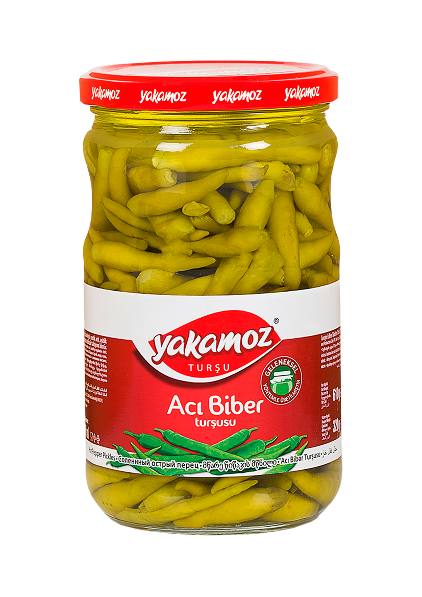 Yakamoz Hot Pepper Pickle 650 g (22.9 oz) – Spicy Pickled Peppers - Korvel