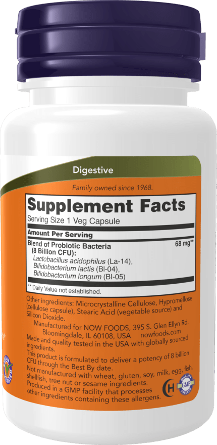 Acidophilus & Bifidus – 8 Billion CFU Probiotic Blend | NOW® Foods