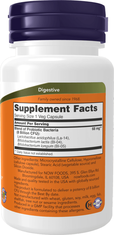 Acidophilus & Bifidus – 8 Billion CFU Probiotic Blend | NOW® Foods