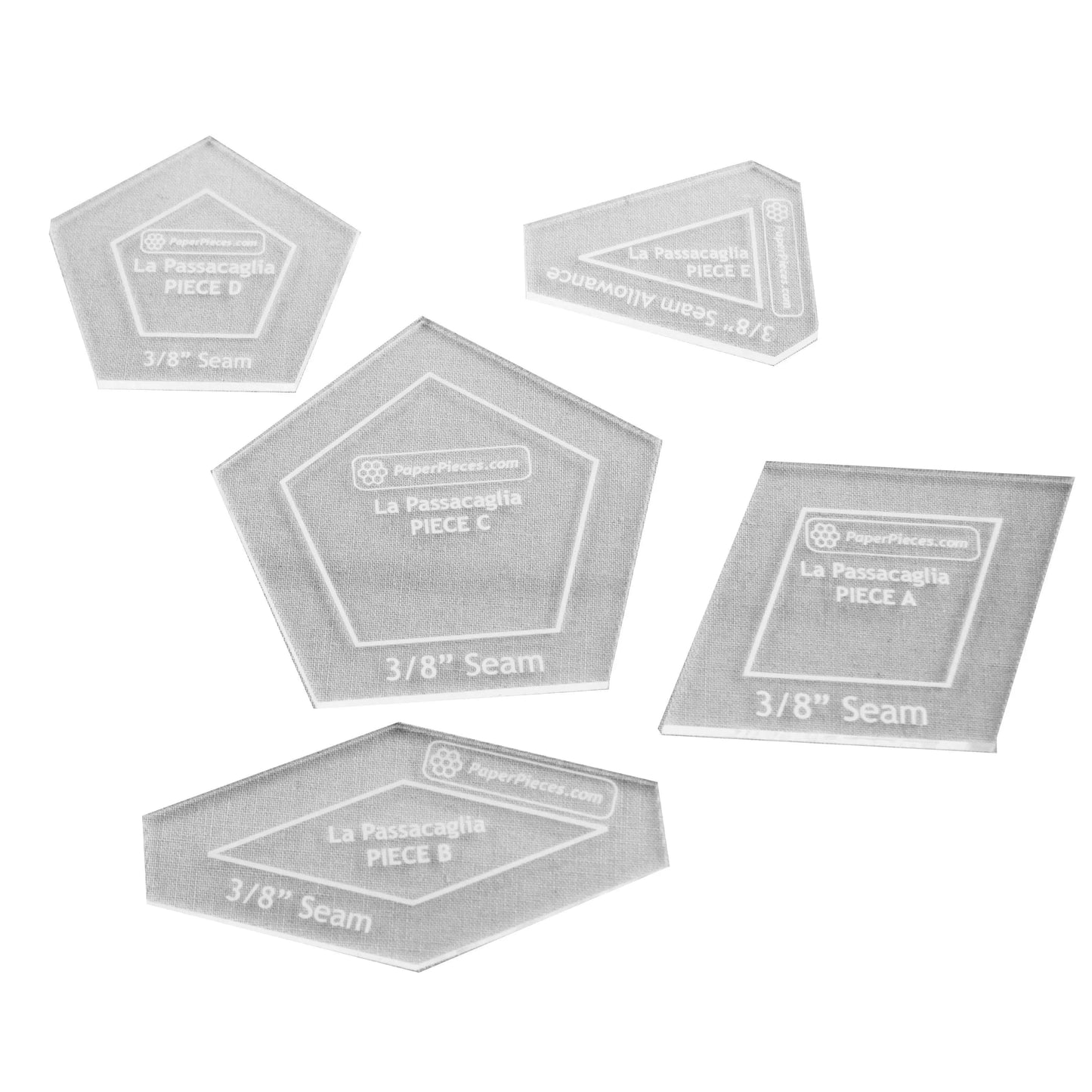Juego de Plantillas de Corte de Tela Acrílica para La Passacaglia