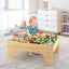 Juego de tren de madera de 84 piezas con mesa reversible