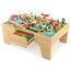 Juego de tren de madera de 84 piezas con mesa reversible