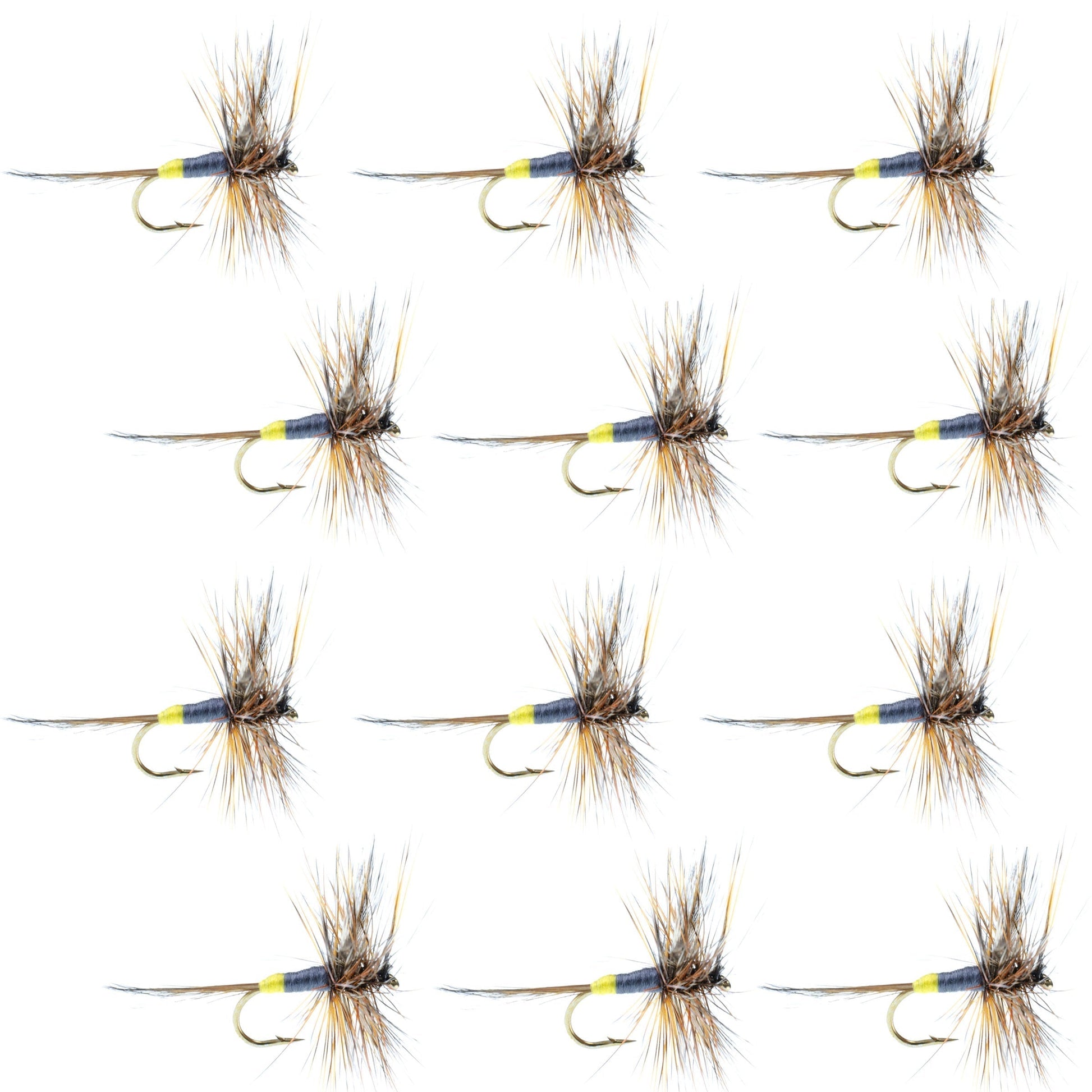 Adams Classic Female Dry Fly - 12 Premium Size 16 Flies - Korvel