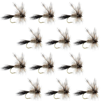 Premium Barbless Adams Irresistible Dry Fly - 12 Pack Size 10 - Korvel