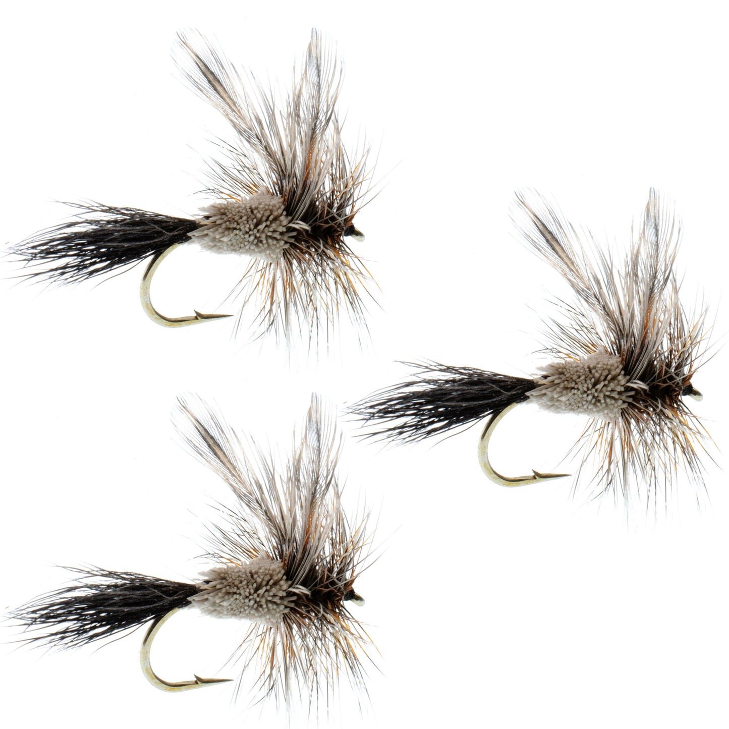 Set of 3 Barbless Adams Irresistible Classic Dry Flies - Size 10 - Korvel