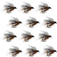 Premium Barbless Adams Wet Fly Fishing Flies - 12 Pack Size 14 - Korvel