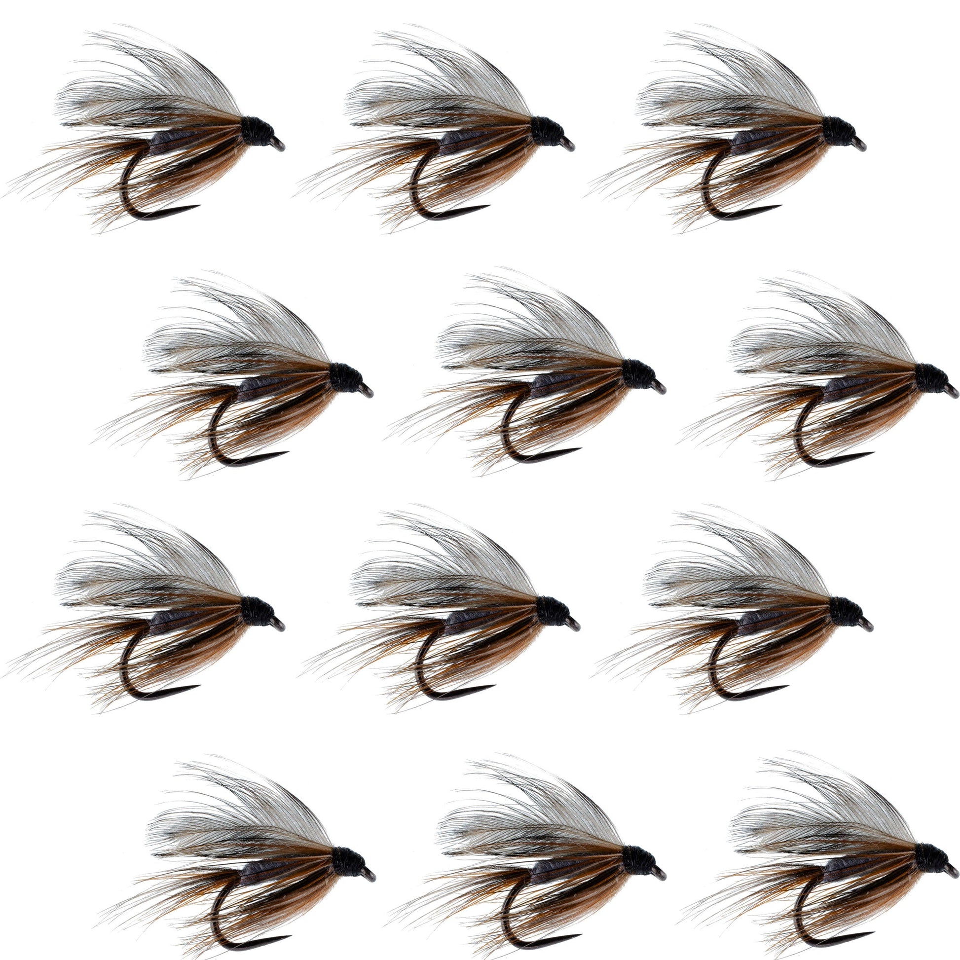 Premium Barbless Adams Wet Fly Fishing Flies - 12 Pack Size 14 - Korvel