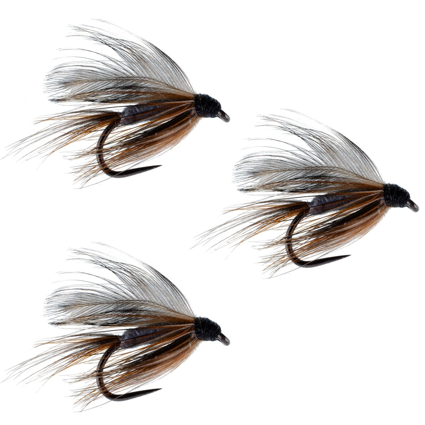 3-Pack Barbless Adams Classic Wet Flies - Size 14 for Ultimate Fishing Success - Korvel