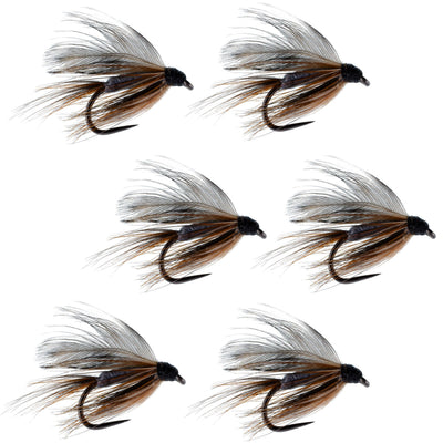 Barbless Adams Classic Wet Fly Set - 6 Size 14 Hooks for Ultimate Fishing Success - Korvel