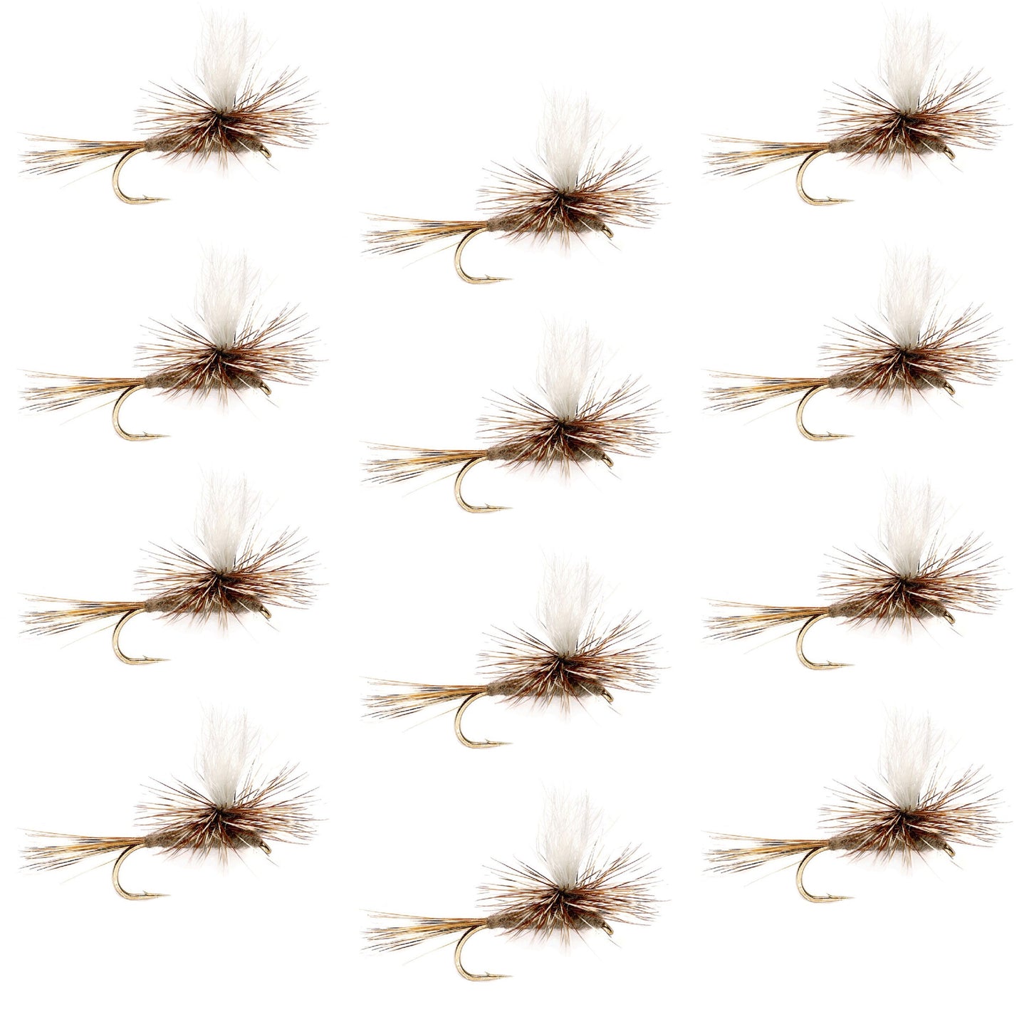 Adams Parachute Classic Dry Fly - 12 Flies Hook Size 10 - Korvel