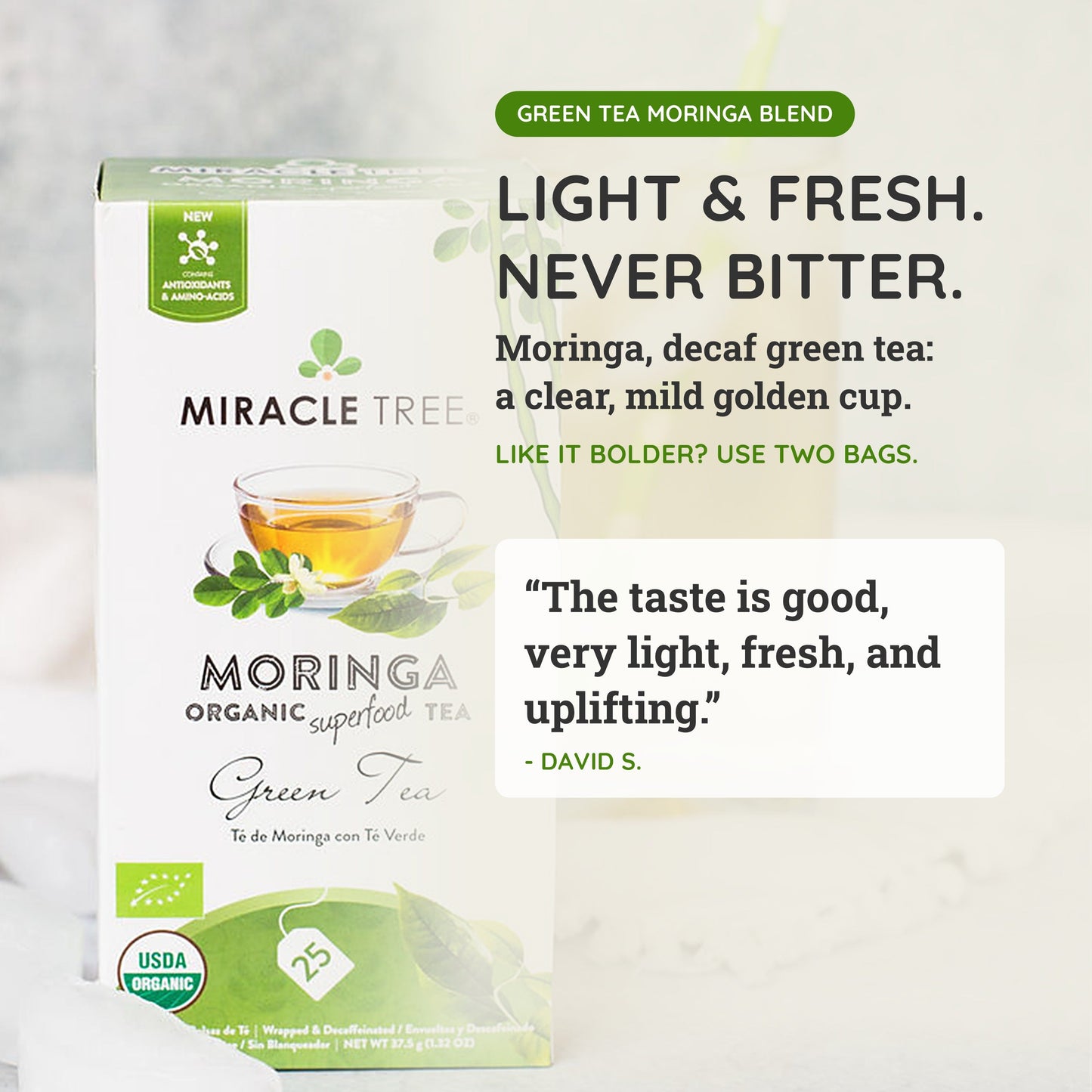 Organic Moringa Green Tea - Premium Herbal Blend