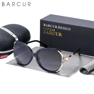 BARCUR Trendy Butterfly Sunglasses with Polarized Lenses