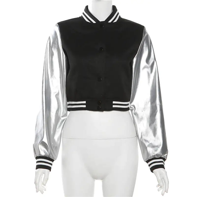 Chaqueta Varsity Cortada Metálica