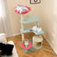 49-Inch Multi-Level Floral Cat Tower with Plush Perch