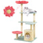 49-Inch Multi-Level Floral Cat Tower with Plush Perch