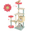 61 Inch Multi-Level Floral Kitten Tower with Padded Perch