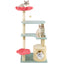 49-Inch Multi-Level Floral Cat Tower with Plush Perch