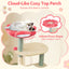 61 Inch Multi-Level Floral Kitten Tower with Padded Perch