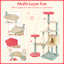 61 Inch Multi-Level Floral Kitten Tower with Padded Perch