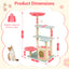 49-Inch Multi-Level Floral Cat Tower with Plush Perch