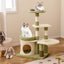 38 Inch Multi-Level Aesthetic Kitten Tower - Green