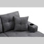 Sofá Seccional de Tela Gris Premium