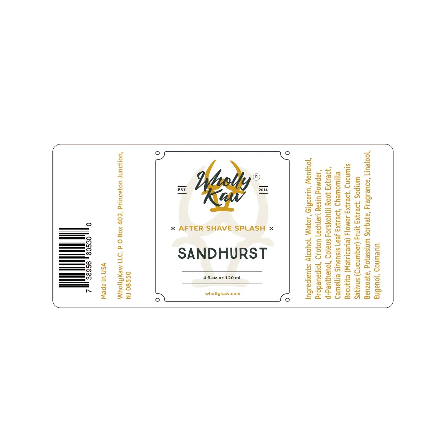 Wholly Kaw Sandhurst After Shave Splash