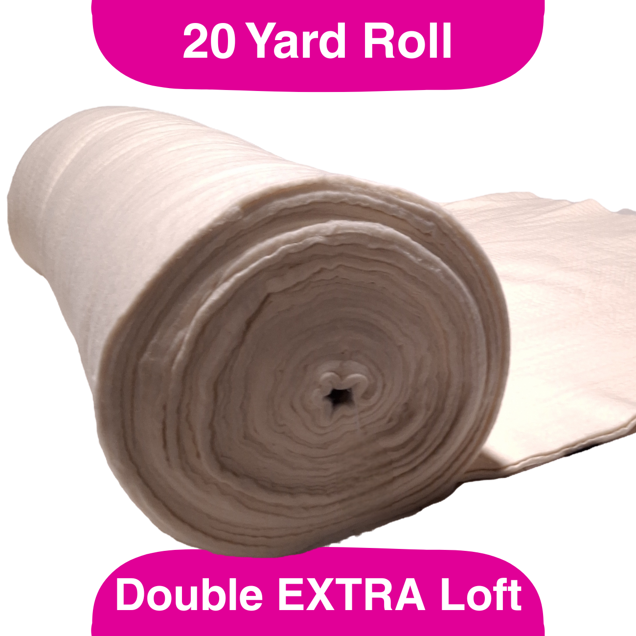 Batting de algodón 100% de doble loft extra de 93" de ancho - 20 yardas