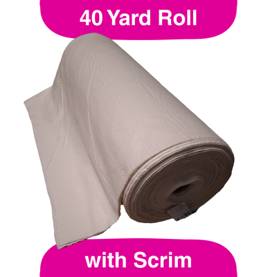 Premium 93" Wide Poly/Cotton Blend Batting with Scrim Liner - 40 Yards