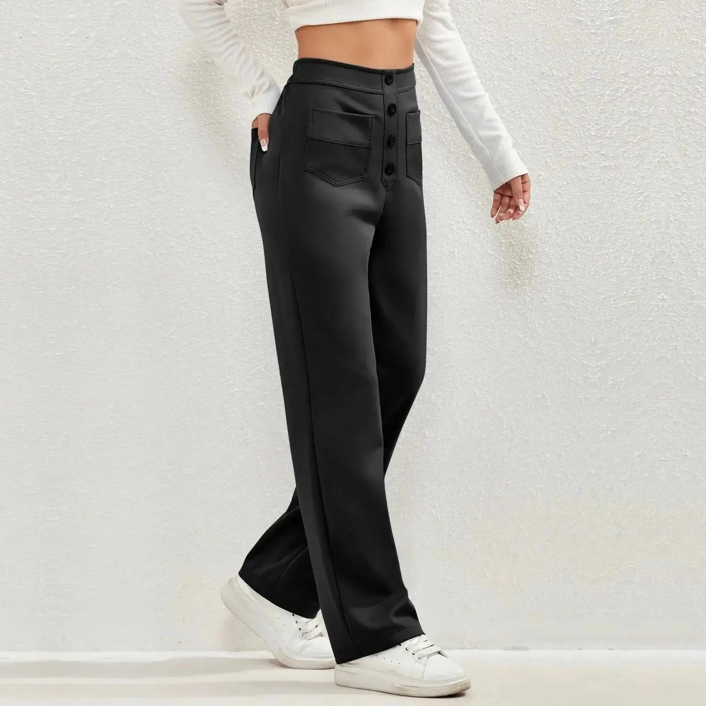 Pantalons décontractés taille haute pour un style sans effort