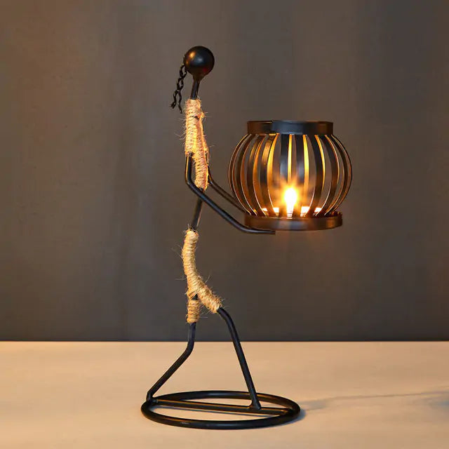 Candelabro en Forma de Linterna - Decoración de Hogar Inspirada en el Estilo Nórdico