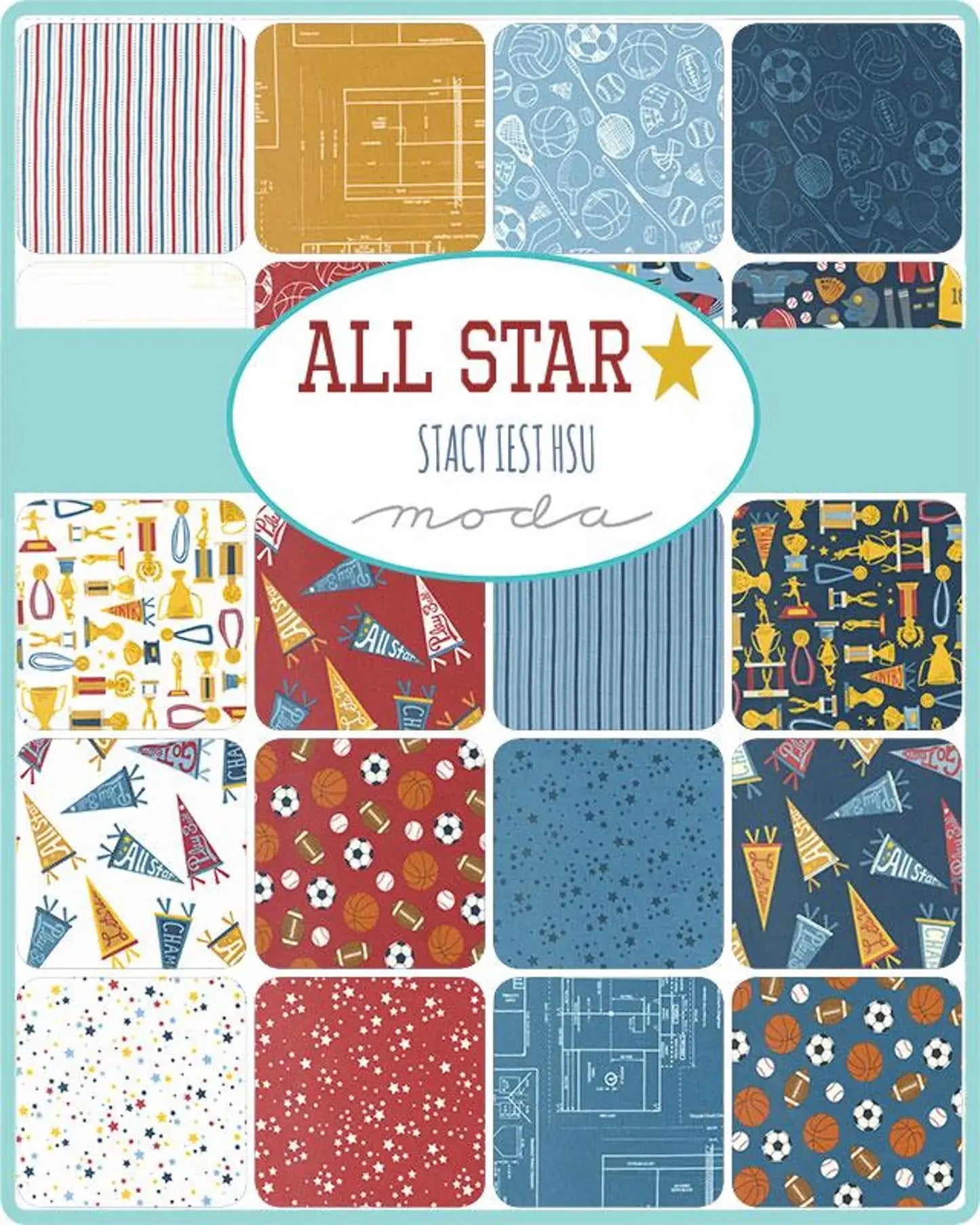 Gâteau en couches All Star - Ensemble de 42 pièces de tissu en coton