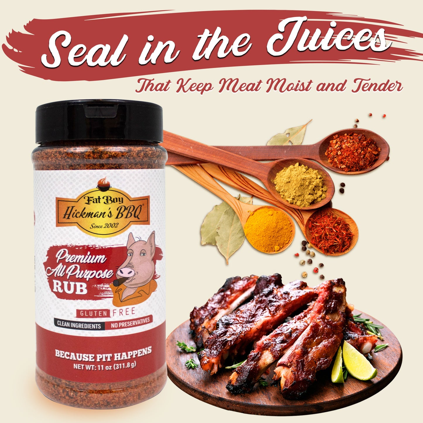 Premium All Purpose Gluten Free BBQ Rub - 11 oz