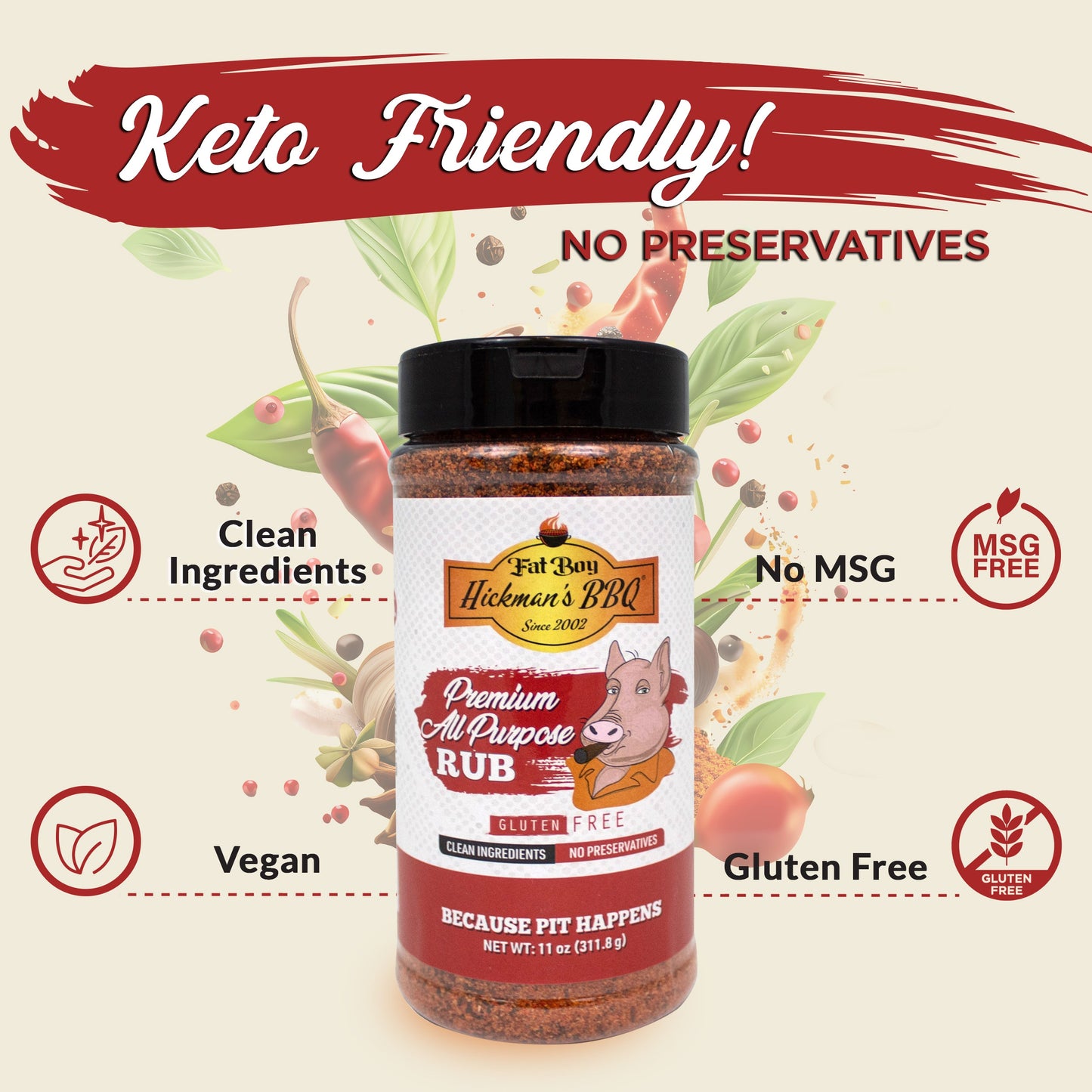 Premium All Purpose Gluten Free BBQ Rub - 11 oz