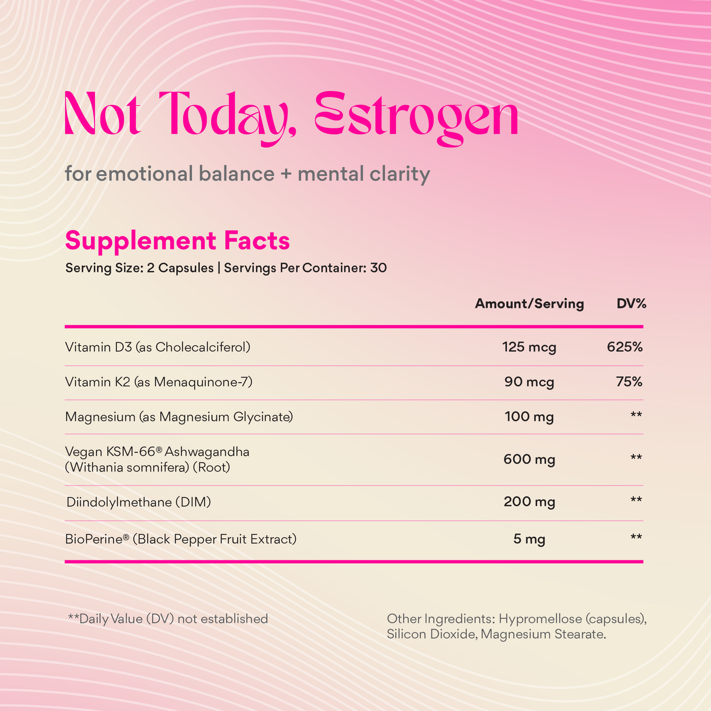 Not Today, Estrogen Herbal Supplement