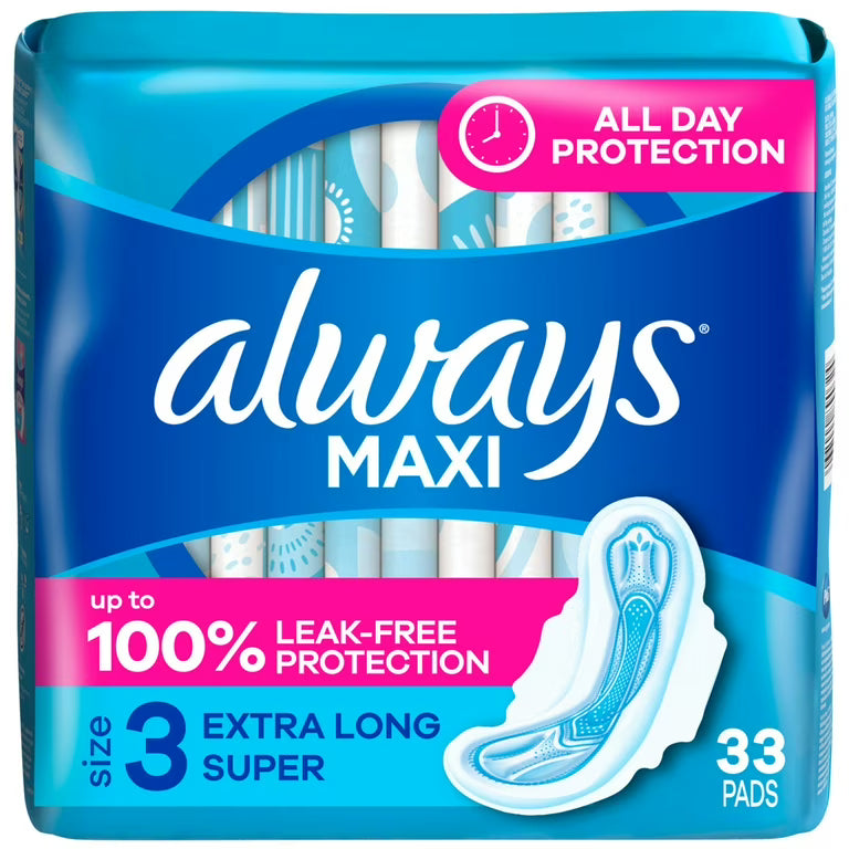 Always Maxi Size 3 Extra Long Super Pads - 99 Count