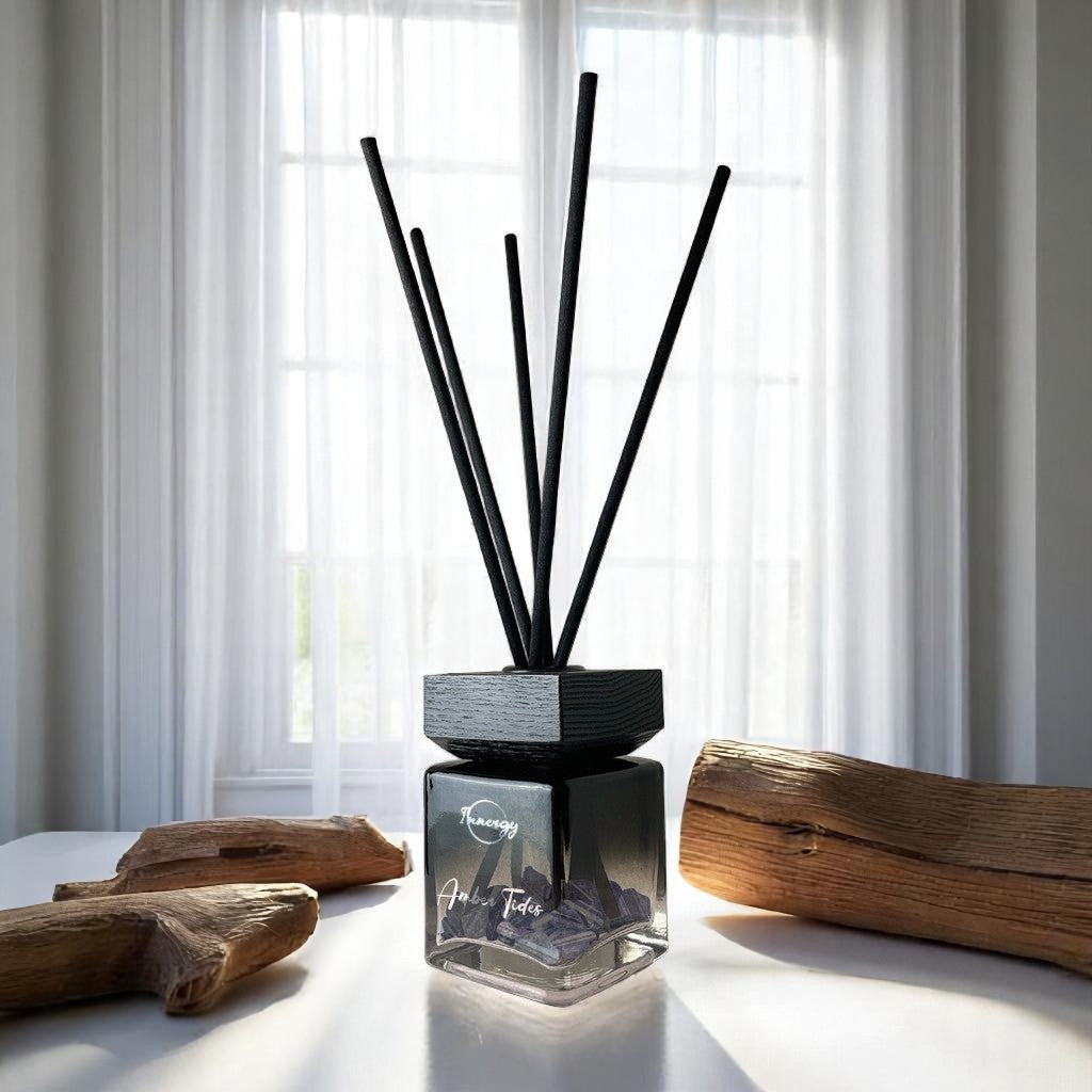 Amber Tides Crystal-Infused Reed Oil Diffuser - 100ml Serenity - Korvel