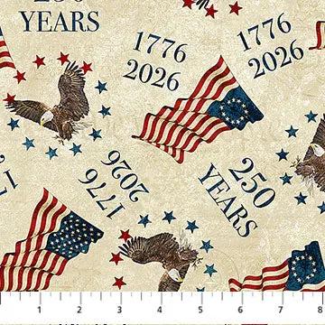 America 250 - Tela de Algodón Stonehenge 44"/45" por Yarda
