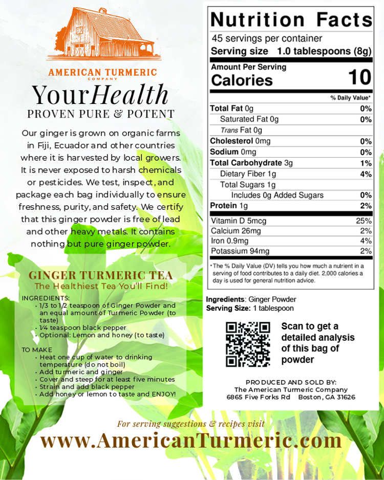 Ginger Powder - Naturally Grown and Lab Tested - Korvel