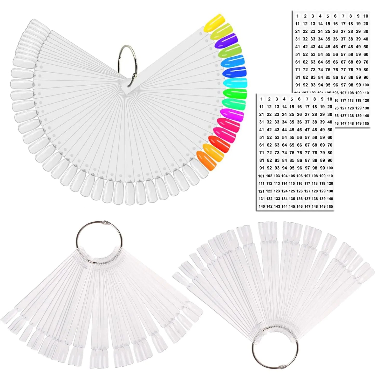 JASSINS 150 Pcs Bâtons d'Échantillon de Vernis à Ongles - Conseils de Présentation Clairs