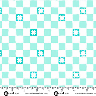 Tissu en coton Aqua Twinkle Tiles Color Pop Playground