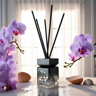Aquarius Zodiac Crystal-Infused Reed Diffuser - Orchid Seascape Aroma, 100ml - Korvel