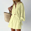 Lantern Sleeve Loose Shirt and Shorts Set