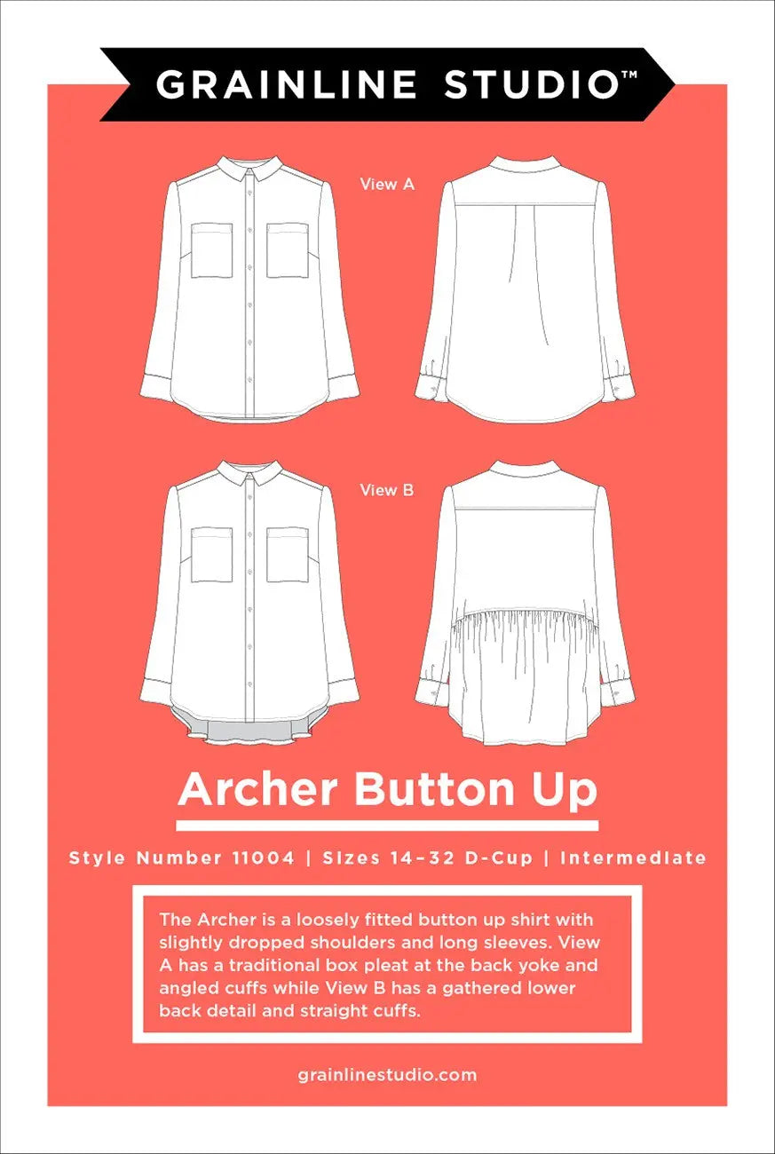 Patron de couture Archer à boutons tailles 14-32